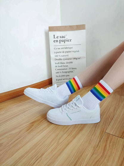 Rainbow Stripe Print Socks