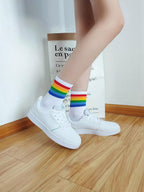 Rainbow Stripe Print Socks