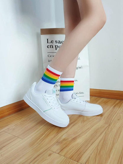 Rainbow Stripe Print Socks