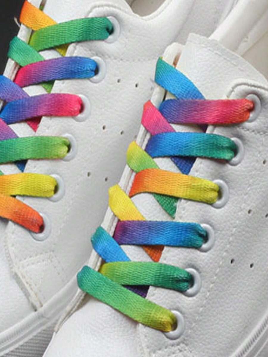 1 Pair Universal Rainbow Gradient Shoelace 120cm, Colorful Vertical Stripe Y2K Fashion Laces For Sneakers, Canvas Shoes, Sports Shoes,White Shoes,Basketball Shoes,Trainers Running Shoes