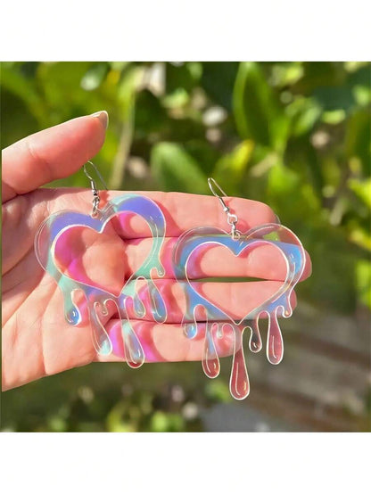 Acrylic Transparent Cute Cloud & Rainbow Design Earrings, Casual Jewelry Accessories, Gift For Girls, Valentine's Day,Valentine's Day Gifts,Mom,Mother,Mother's Day,Gift