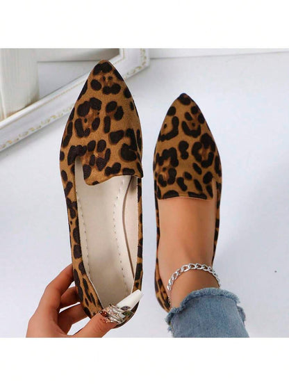 Women's Pointed Toe Flat Shoes, Black Work Shoes, Casual Sneakers, Leopard, Rainbow, Military Green, Black With Gold Thread, Slip-On Flats, Versatile & Comfortable, Lightweight Fabric Shoes For Women, Batch Differences May Cause Slight Color Variation, As