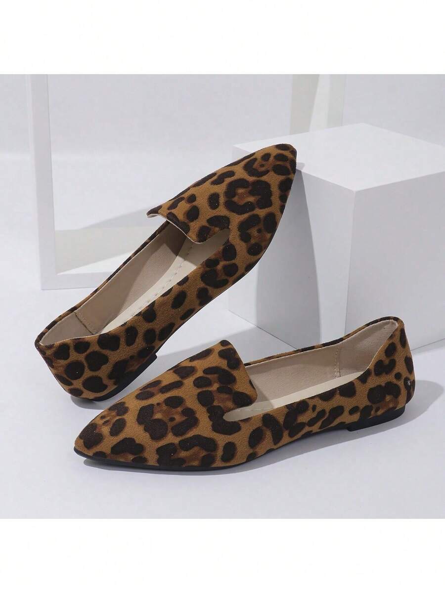 Women's Pointed Toe Flat Shoes, Black Work Shoes, Casual Sneakers, Leopard, Rainbow, Military Green, Black With Gold Thread, Slip-On Flats, Versatile & Comfortable, Lightweight Fabric Shoes For Women, Batch Differences May Cause Slight Color Variation, As