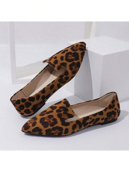 Women's Pointed Toe Flat Shoes, Black Work Shoes, Casual Sneakers, Leopard, Rainbow, Military Green, Black With Gold Thread, Slip-On Flats, Versatile & Comfortable, Lightweight Fabric Shoes For Women, Batch Differences May Cause Slight Color Variation, As