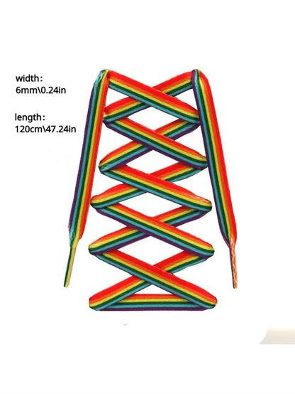 1 Pair Universal Rainbow Gradient Shoelace 120cm, Colorful Vertical Stripe Y2K Fashion Laces For Sneakers, Canvas Shoes, Sports Shoes,White Shoes,Basketball Shoes,Trainers Running Shoes