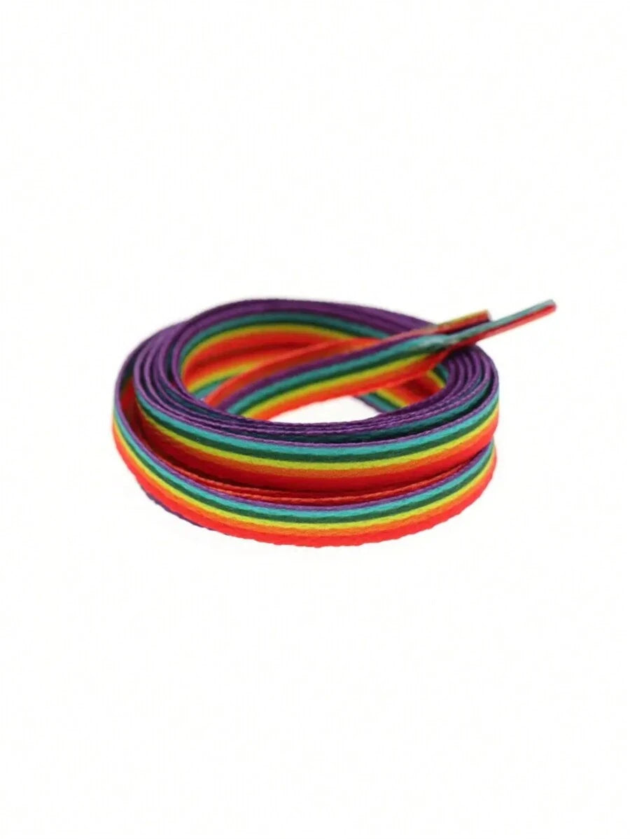 1 Pair Universal Rainbow Gradient Shoelace 120cm, Colorful Vertical Stripe Y2K Fashion Laces For Sneakers, Canvas Shoes, Sports Shoes,White Shoes,Basketball Shoes,Trainers Running Shoes