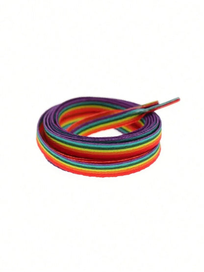 1 Pair Universal Rainbow Gradient Shoelace 120cm, Colorful Vertical Stripe Y2K Fashion Laces For Sneakers, Canvas Shoes, Sports Shoes,White Shoes,Basketball Shoes,Trainers Running Shoes