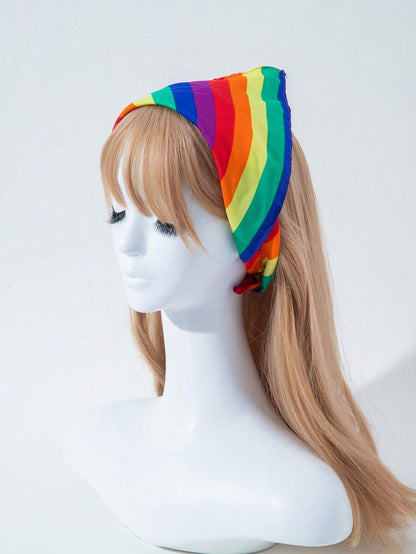 1pc Striped Elegant Polyester Neckerchief, Suitable For Daily Wear And Party Occasions Summer Hair Accessories Beach Hair Bands Vacay Headbands Elegant Scarf Women Bandana