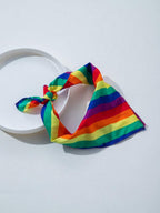 1pc Striped Elegant Polyester Neckerchief, Suitable For Daily Wear And Party Occasions Summer Hair Accessories Beach Hair Bands Vacay Headbands Elegant Scarf Women Bandana