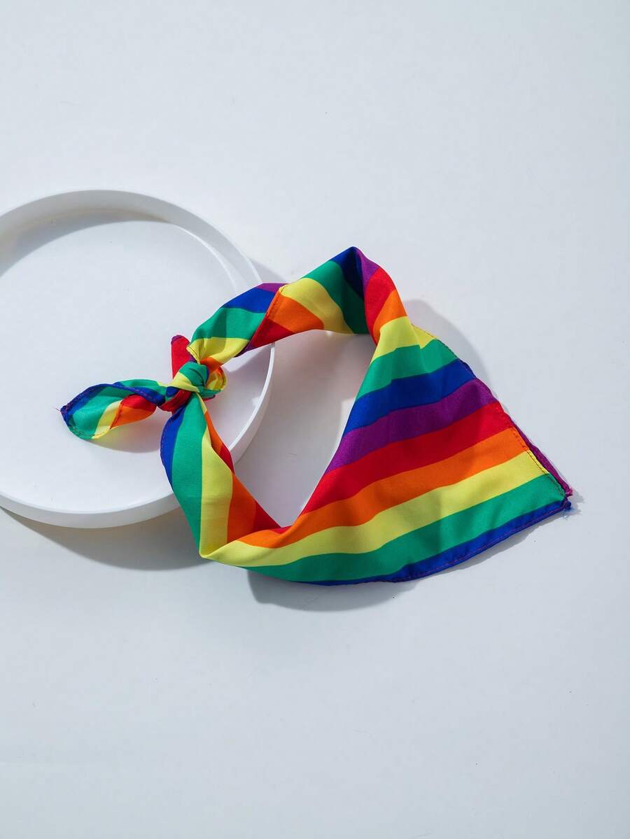 1pc Striped Elegant Polyester Neckerchief, Suitable For Daily Wear And Party Occasions Summer Hair Accessories Beach Hair Bands Vacay Headbands Elegant Scarf Women Bandana