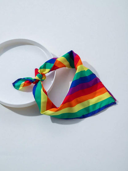 1pc Striped Elegant Polyester Neckerchief, Suitable For Daily Wear And Party Occasions Summer Hair Accessories Beach Hair Bands Vacay Headbands Elegant Scarf Women Bandana