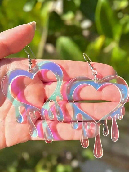 Acrylic Transparent Cute Cloud & Rainbow Design Earrings, Casual Jewelry Accessories, Gift For Girls, Valentine's Day,Valentine's Day Gifts,Mom,Mother,Mother's Day,Gift