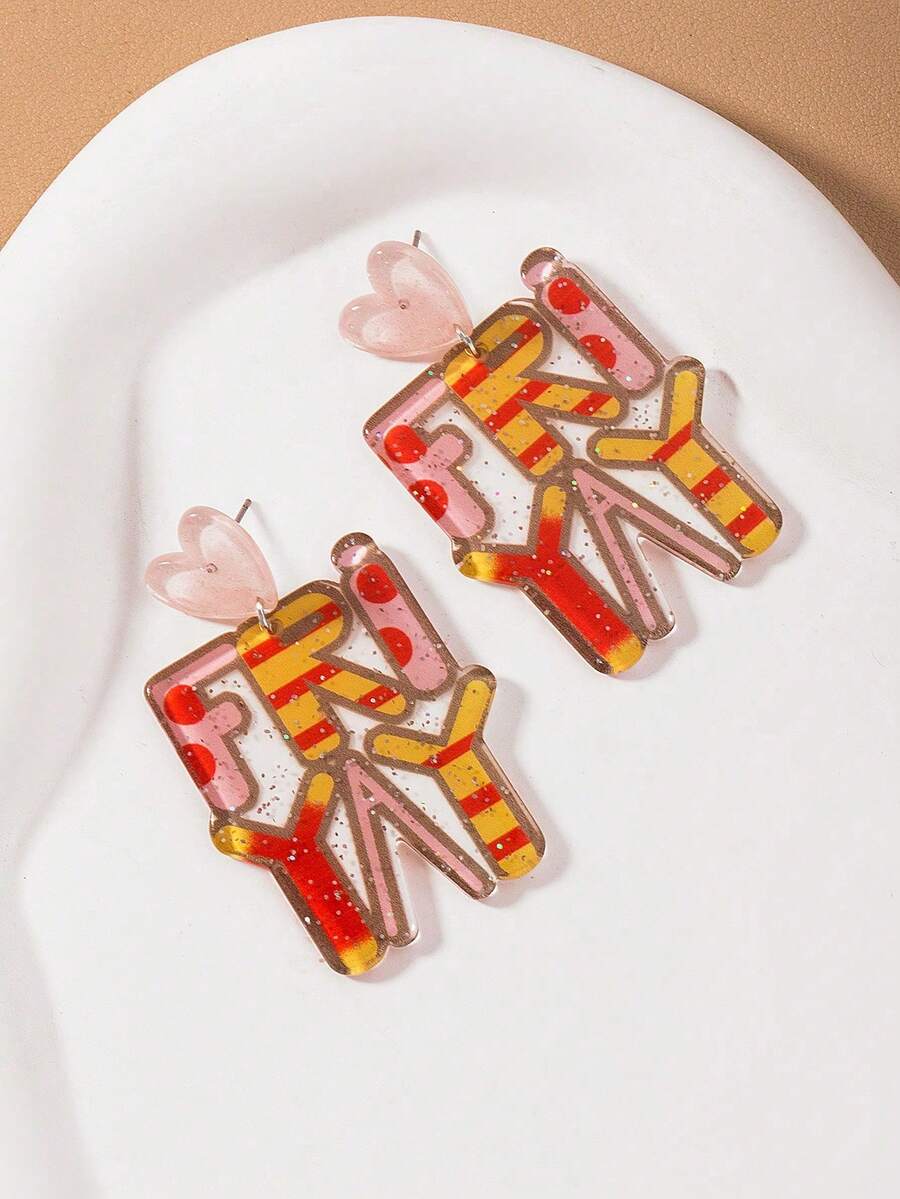 Acrylic Transparent Cute Cloud & Rainbow Design Earrings, Casual Jewelry Accessories, Gift For Girls, Valentine's Day,Valentine's Day Gifts,Mom,Mother,Mother's Day,Gift