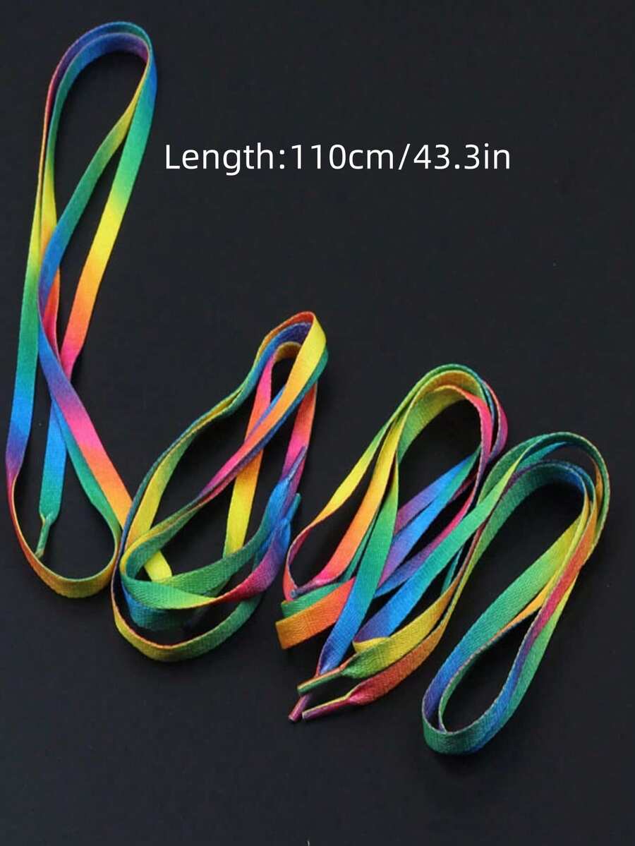 1 Pair Universal Rainbow Gradient Shoelace 120cm, Colorful Vertical Stripe Y2K Fashion Laces For Sneakers, Canvas Shoes, Sports Shoes,White Shoes,Basketball Shoes,Trainers Running Shoes