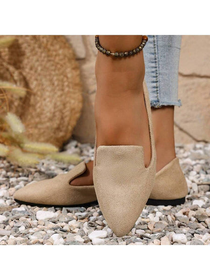 Women's Pointed Toe Flat Shoes, Black Work Shoes, Casual Sneakers, Leopard, Rainbow, Military Green, Black With Gold Thread, Slip-On Flats, Versatile & Comfortable, Lightweight Fabric Shoes For Women, Batch Differences May Cause Slight Color Variation, As