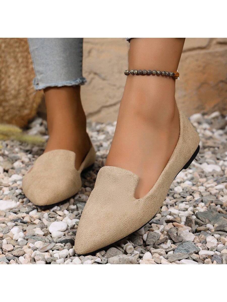 Women's Pointed Toe Flat Shoes, Black Work Shoes, Casual Sneakers, Leopard, Rainbow, Military Green, Black With Gold Thread, Slip-On Flats, Versatile & Comfortable, Lightweight Fabric Shoes For Women, Batch Differences May Cause Slight Color Variation, As