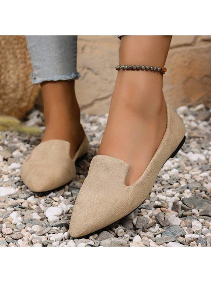 Women's Pointed Toe Flat Shoes, Black Work Shoes, Casual Sneakers, Leopard, Rainbow, Military Green, Black With Gold Thread, Slip-On Flats, Versatile & Comfortable, Lightweight Fabric Shoes For Women, Batch Differences May Cause Slight Color Variation, As