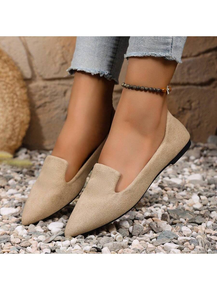 Women's Pointed Toe Flat Shoes, Black Work Shoes, Casual Sneakers, Leopard, Rainbow, Military Green, Black With Gold Thread, Slip-On Flats, Versatile & Comfortable, Lightweight Fabric Shoes For Women, Batch Differences May Cause Slight Color Variation, As