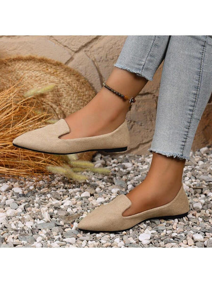 Women's Pointed Toe Flat Shoes, Black Work Shoes, Casual Sneakers, Leopard, Rainbow, Military Green, Black With Gold Thread, Slip-On Flats, Versatile & Comfortable, Lightweight Fabric Shoes For Women, Batch Differences May Cause Slight Color Variation, As