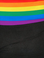 SHEIN ICON Y2k Summer Women's Going Out Sexy Concert Club Clubbing Striped Rainbow Colorful Striped Elastic Waist Skinny Shorts